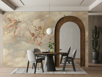 A large-scale photography print of a sky scene.

