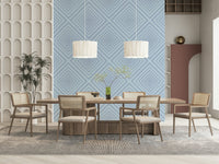 Tonal Azure sophisticated nursery wallpaper with elegant bands.