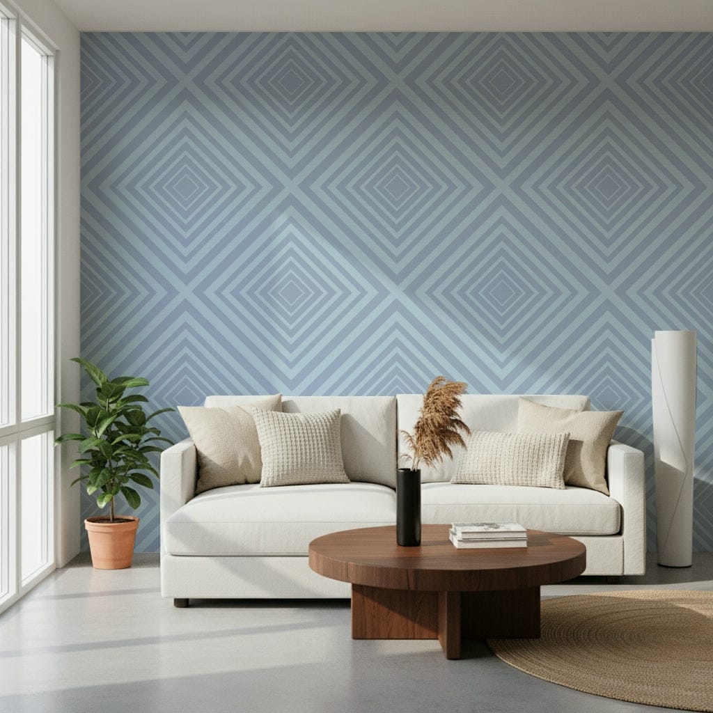 Modern Azure abstract striped wallpaper creating depth and motion.