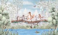 Animal Adventure Wall Mural with water and trees, GD9169