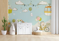 A contemplative gentle design wallpaper mural for a feature wall.