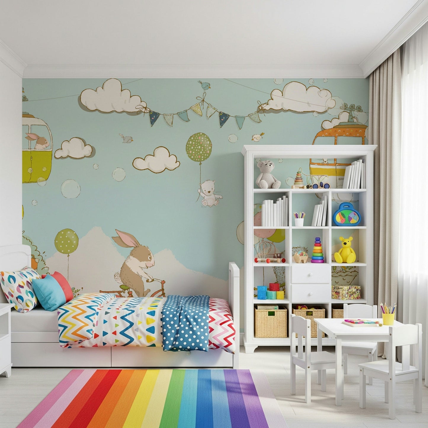 An artistic minimalist form mural for home decor.