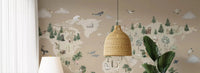 Educational map Wall Mural with Animal Atlas Brown theme, GD9168