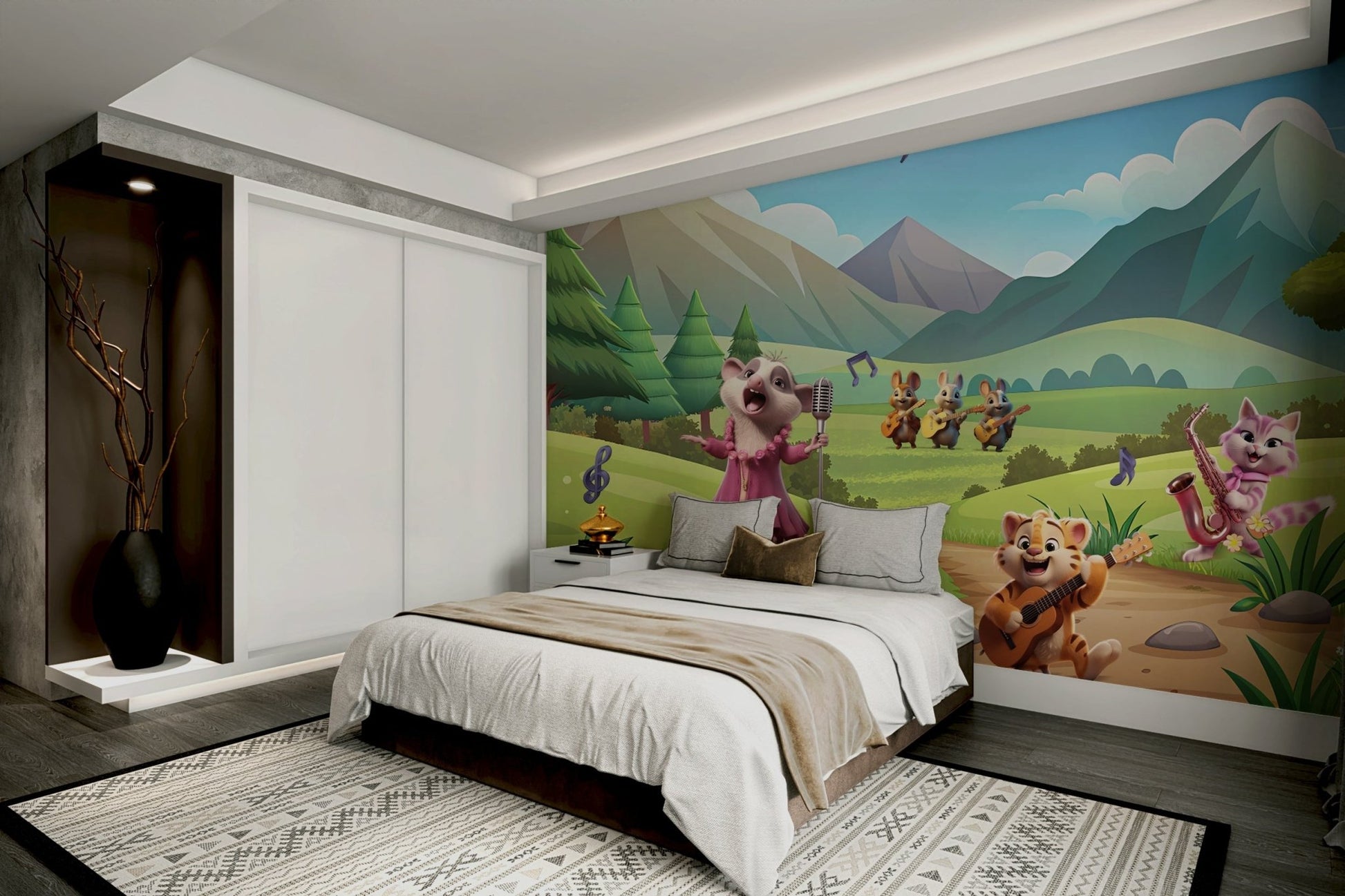 Wallpaper for walls with a musical landscape

