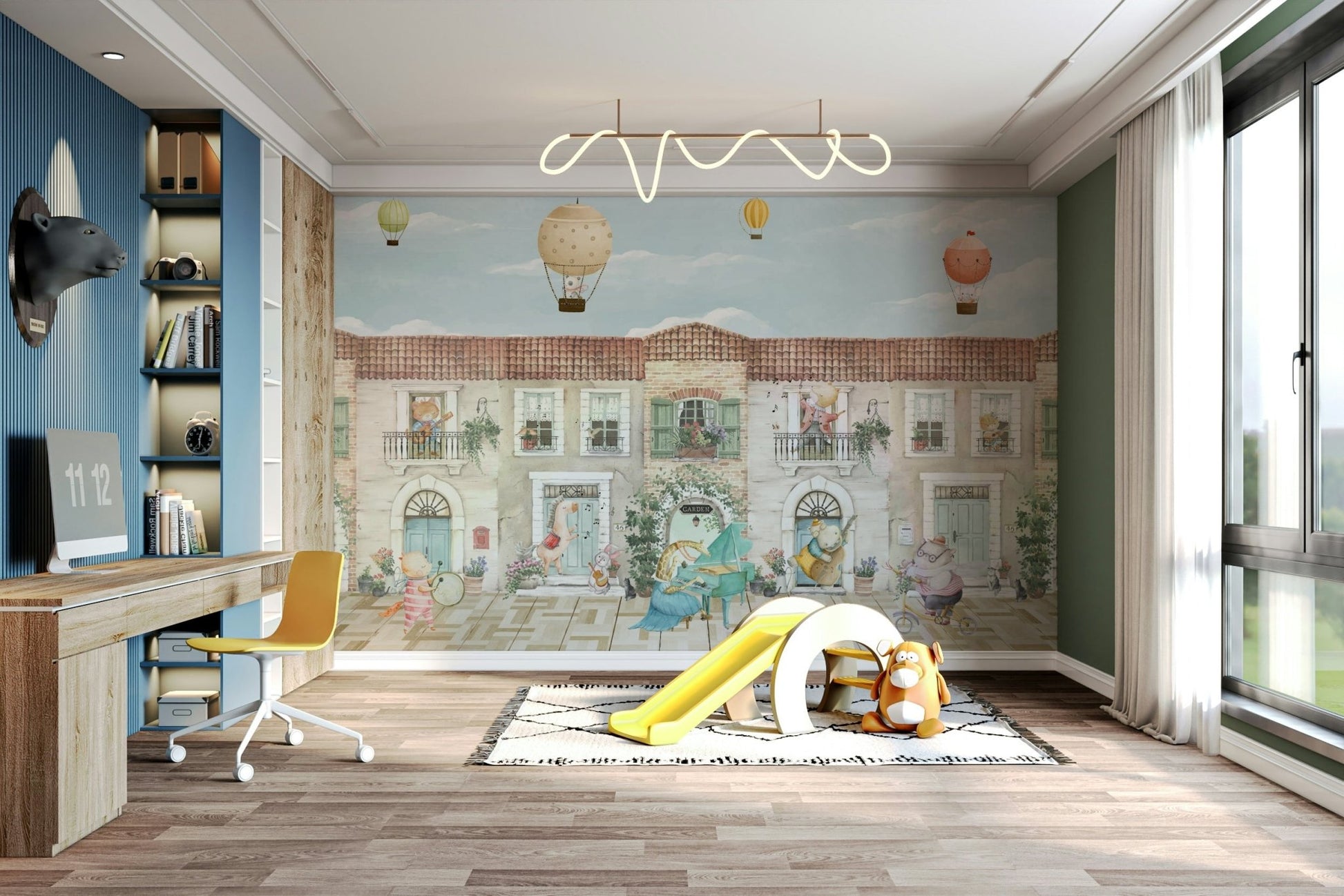 The scene feels joyful and lively.

