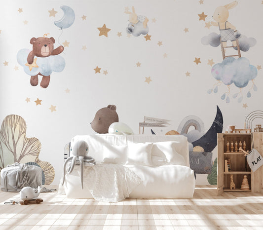 Whimsical Animal Friends Wallpaper C240

