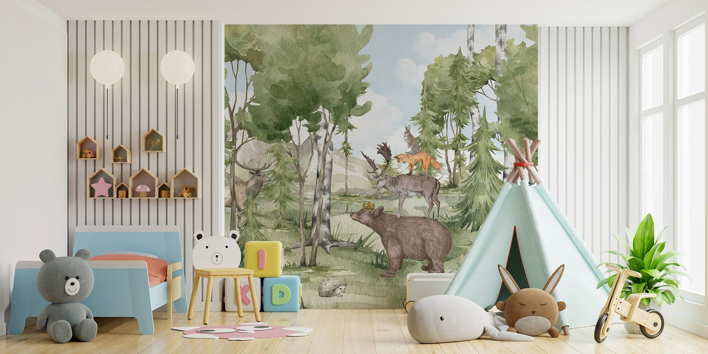 Animal Forest Friend Wall Mural - Giffywalls