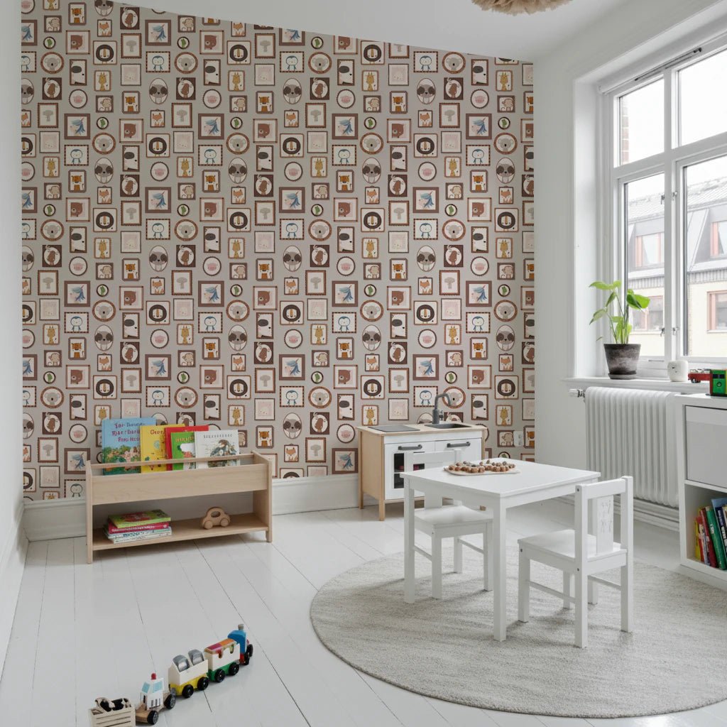 A reading and play zone styled with Animal Gallery Wallpaper, GD8340
