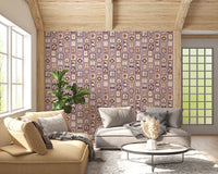 Sunlit interior where Animal Portraits Gallery Wallpaper spreads across the wall evenly