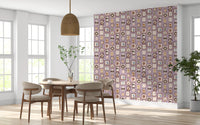 Window-side dining spot finished with Animal Portraits Gallery Wallpaper backdrop