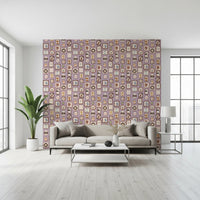 A bright living room where Animal Portraits Gallery Wallpaper fills the feature wall