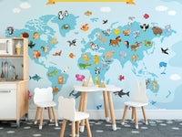 Educational animal map mural  map-01