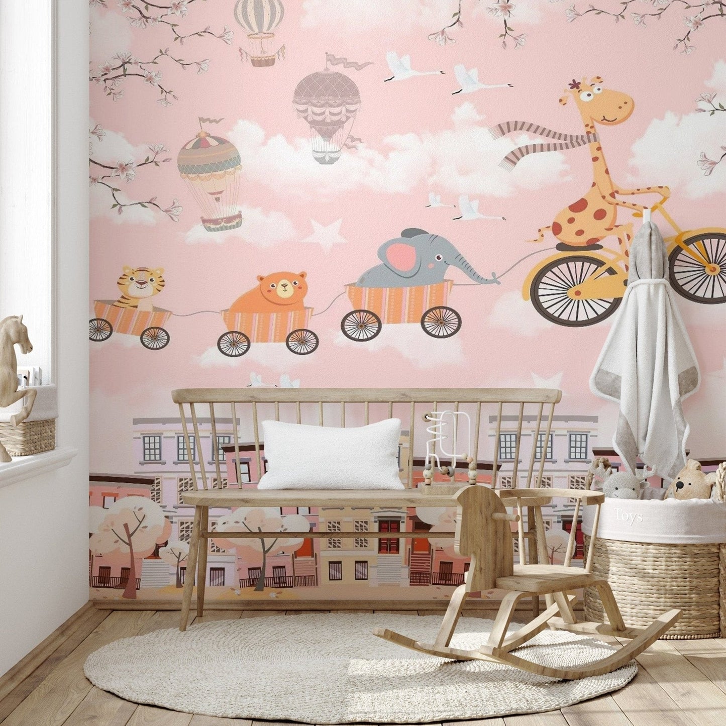 Playful mural wallpaper for children's room Kids-09
