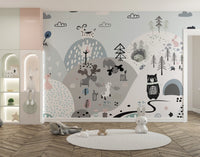 Animals on the Hills Wallpaper Mural - Giffywalls A791