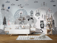 Animals on the Hills Wallpaper Mural - Giffywalls A791
