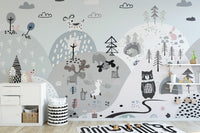 Animals on the Hills Wallpaper Mural - Giffywalls A791