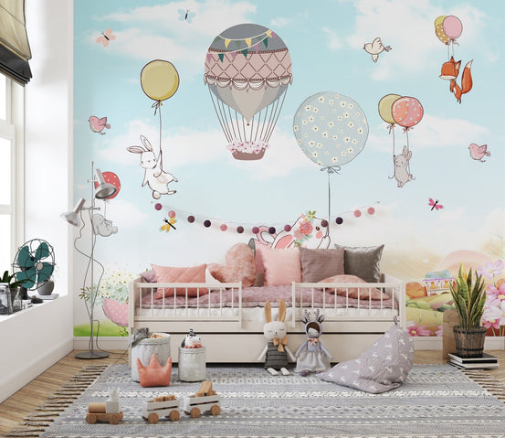 Playful cartoon wallpaper for kids’ rooms A146