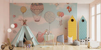 Whimsical cartoon wallpaper for children