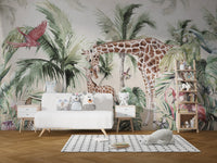 Scenic forest landscape wall mural design