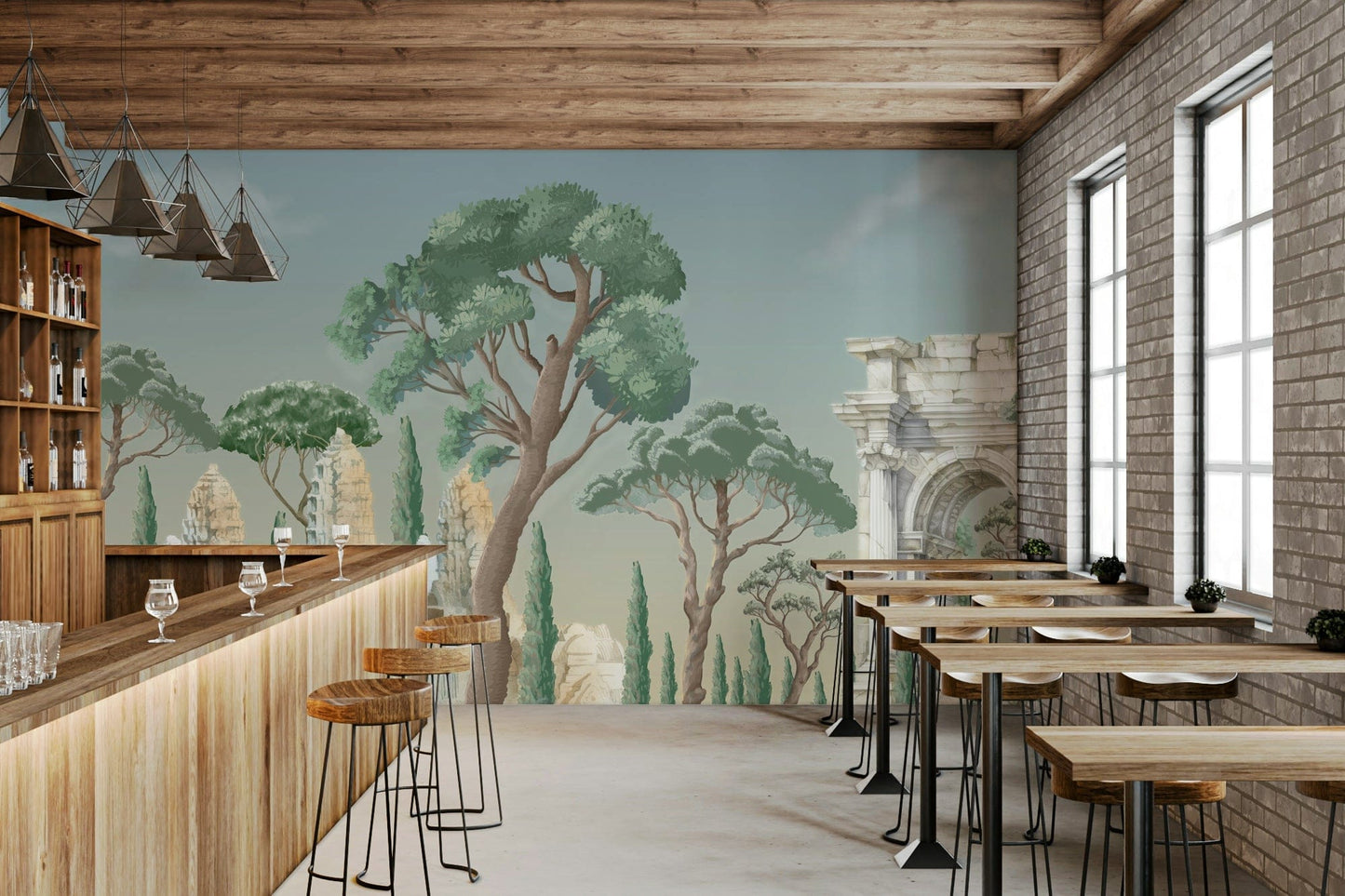 Antique Arch & Temple Wallpaper Mural