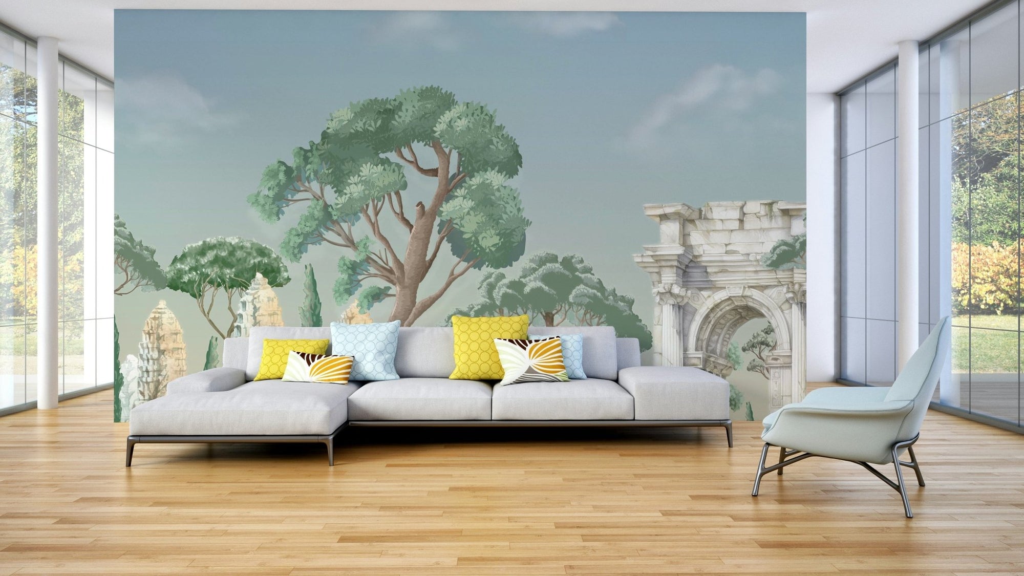 Antique Arch & Temple Wallpaper Mural GD013