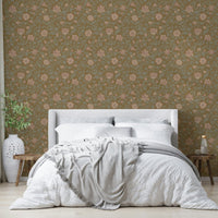 Detailed vintage flower wallpaper design

