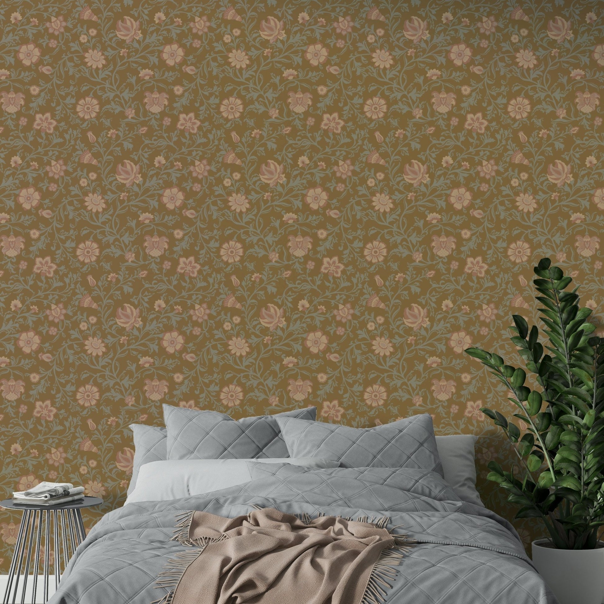 Timeless flower wallpaper on walls

