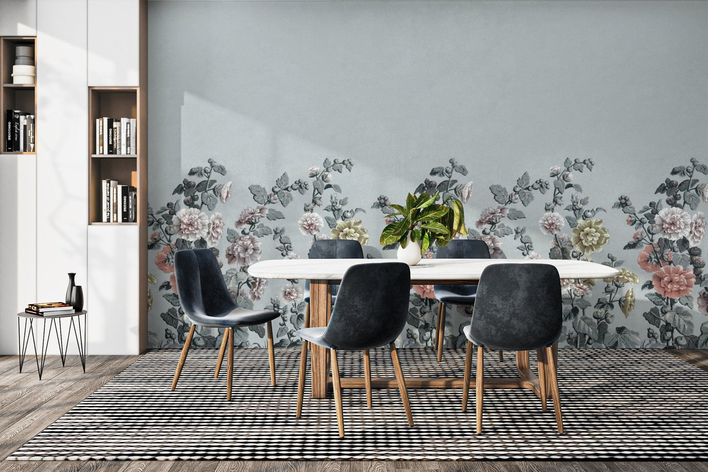 Vintage-Inspired Botanical Mural for Interiors
