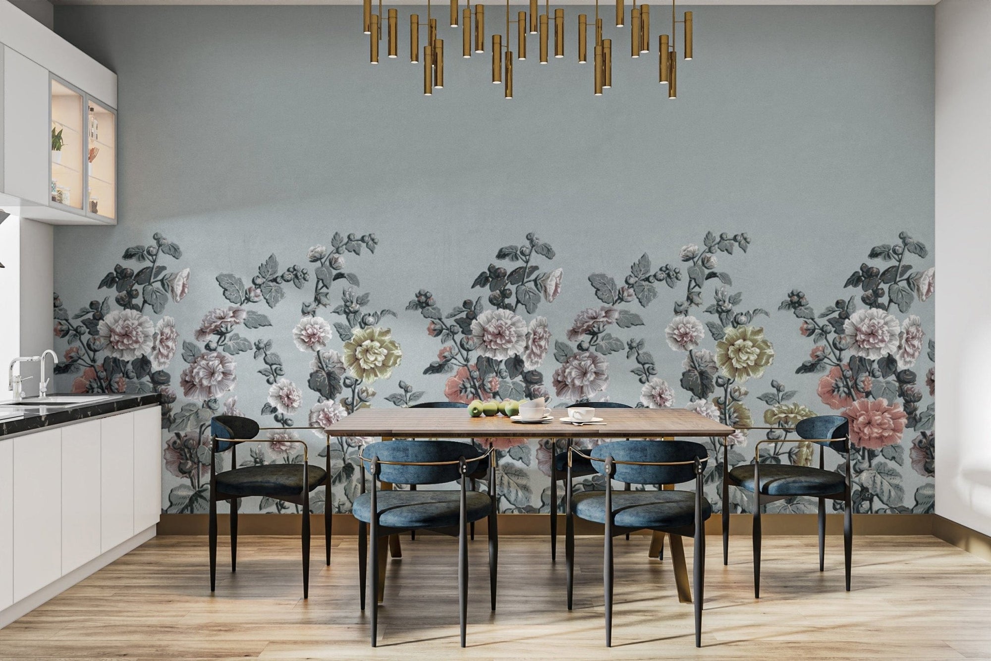 Antique Botanical Bloom Wallpaper for Walls B686
