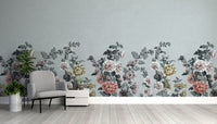 Vintage Floral Wallpaper with Botanical Prints
