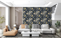 Graceful bird motifs define Antique Cream Bird & Blossom Wallpaper softly