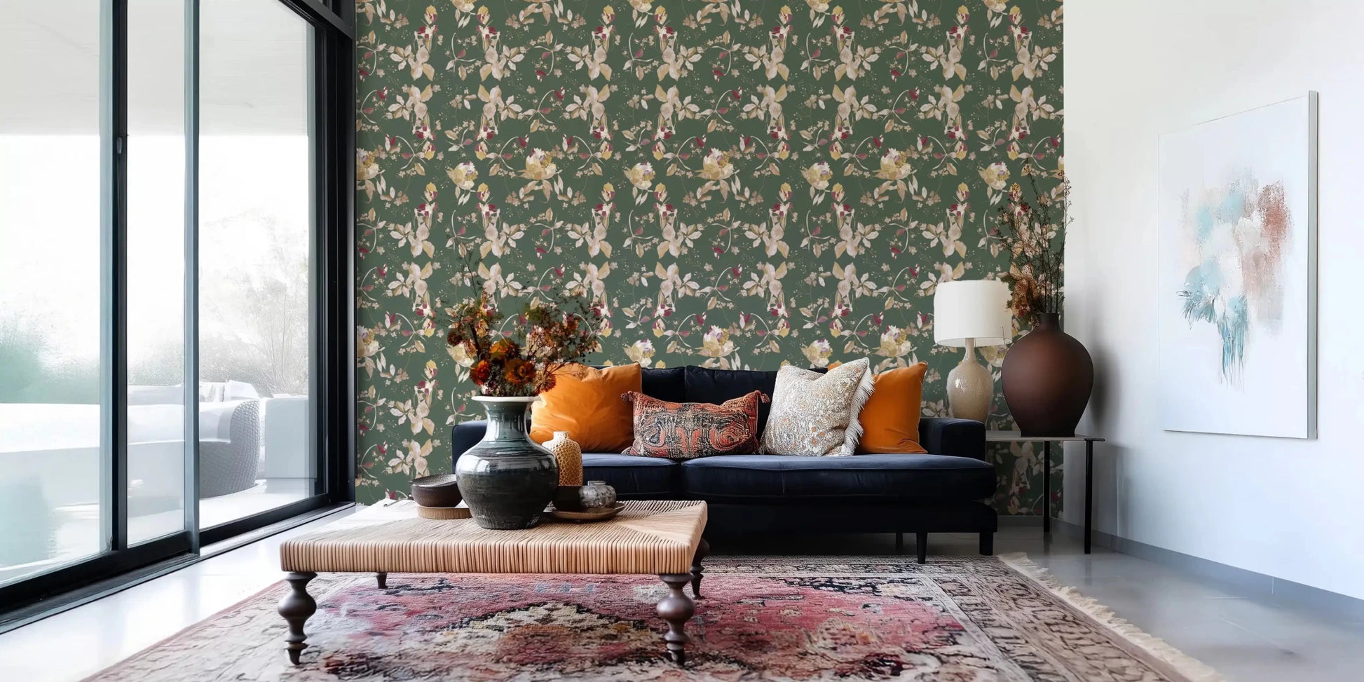 Delicate floral movement gives Antique Cream Botanical Wallpaper balance, GD9475