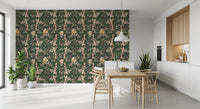 Small accent buds lift Antique Cream Botanical Wallpaper with detail, GD9475