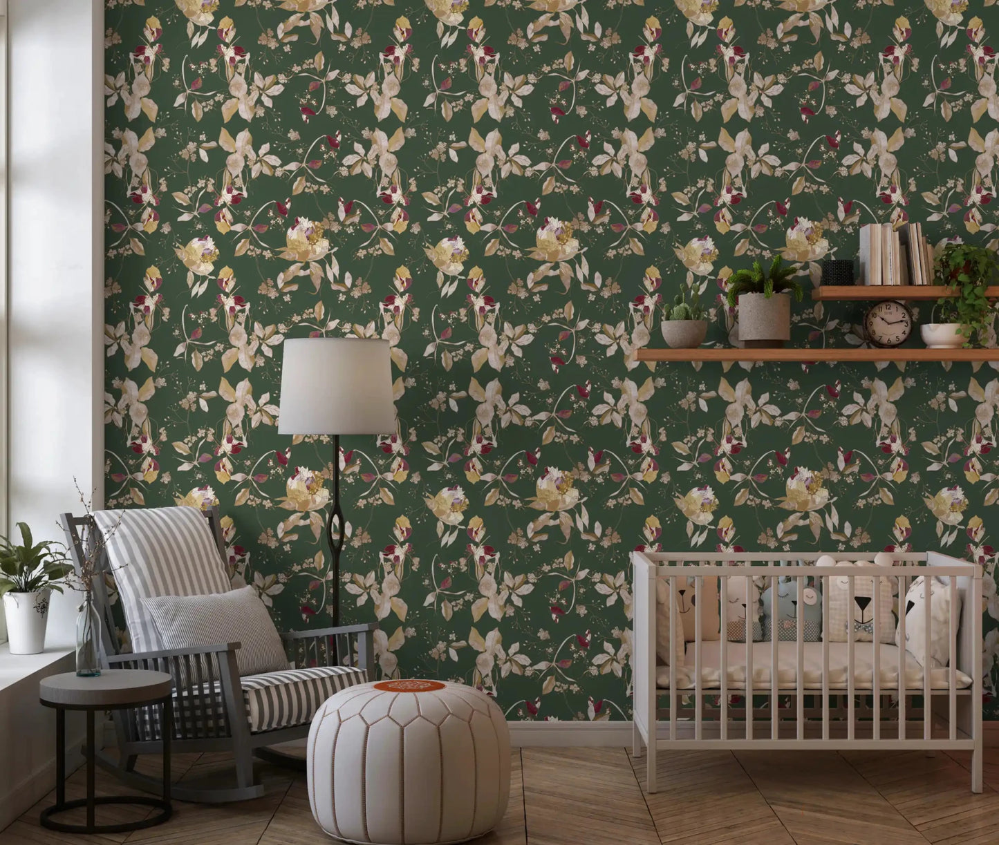 Fine trailing stems shape Antique Cream Botanical Wallpaper beautifully, GD9475