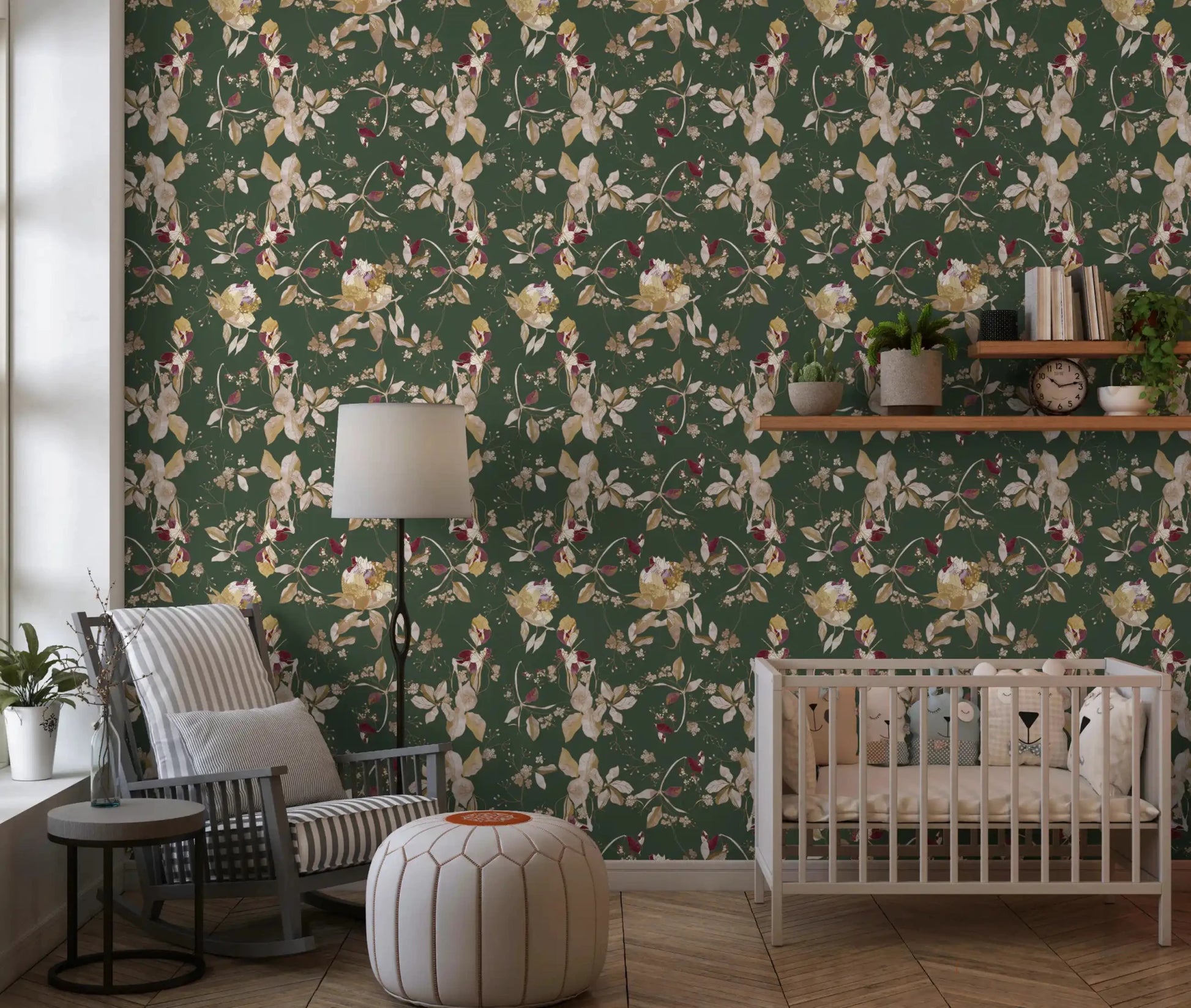 Fine trailing stems shape Antique Cream Botanical Wallpaper beautifully, GD9475