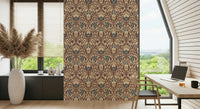 Baroque inspired Antique Floral Flourish wallpaper texture.
