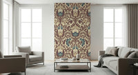 Antique Floral Flourish wall mural, vintage damask pattern.
