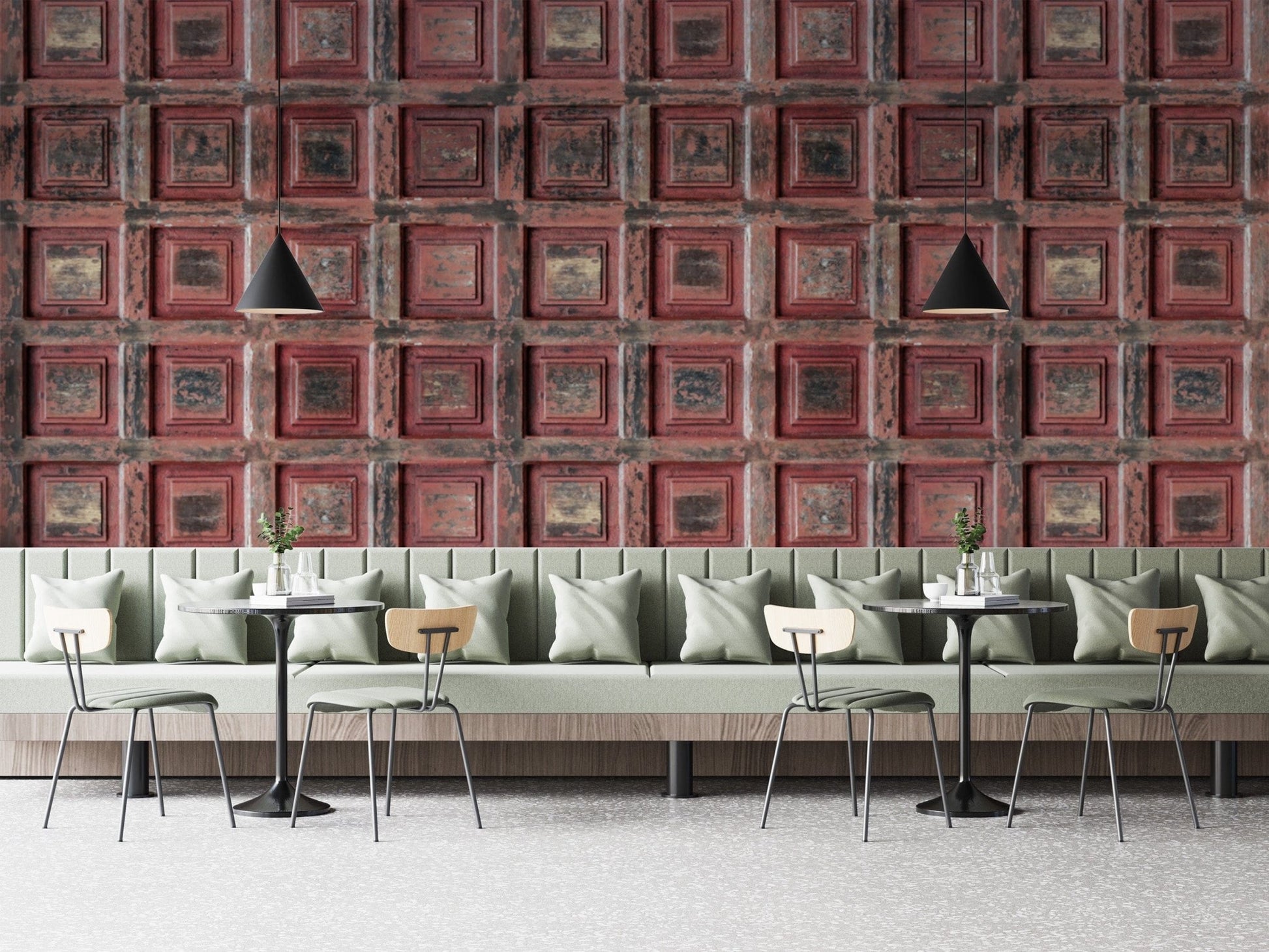 Vintage-style distressed panel walls B708

