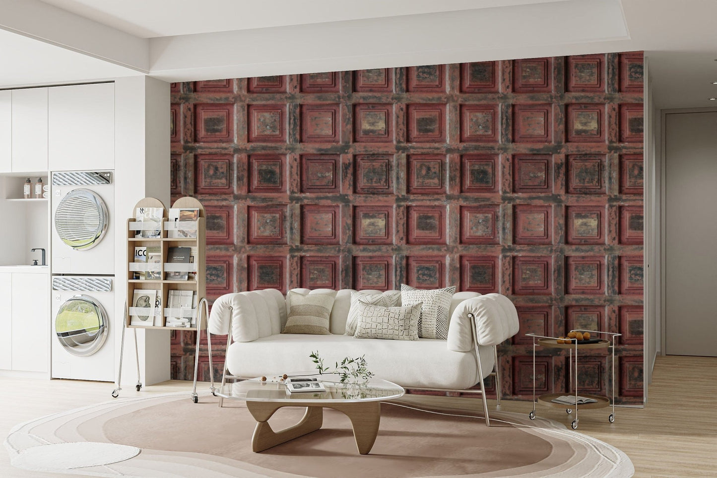 Rustic antique panel wall covering B708
