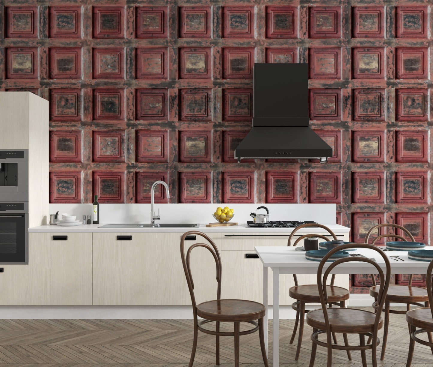 Rustic industrial panel wallpaper B708
