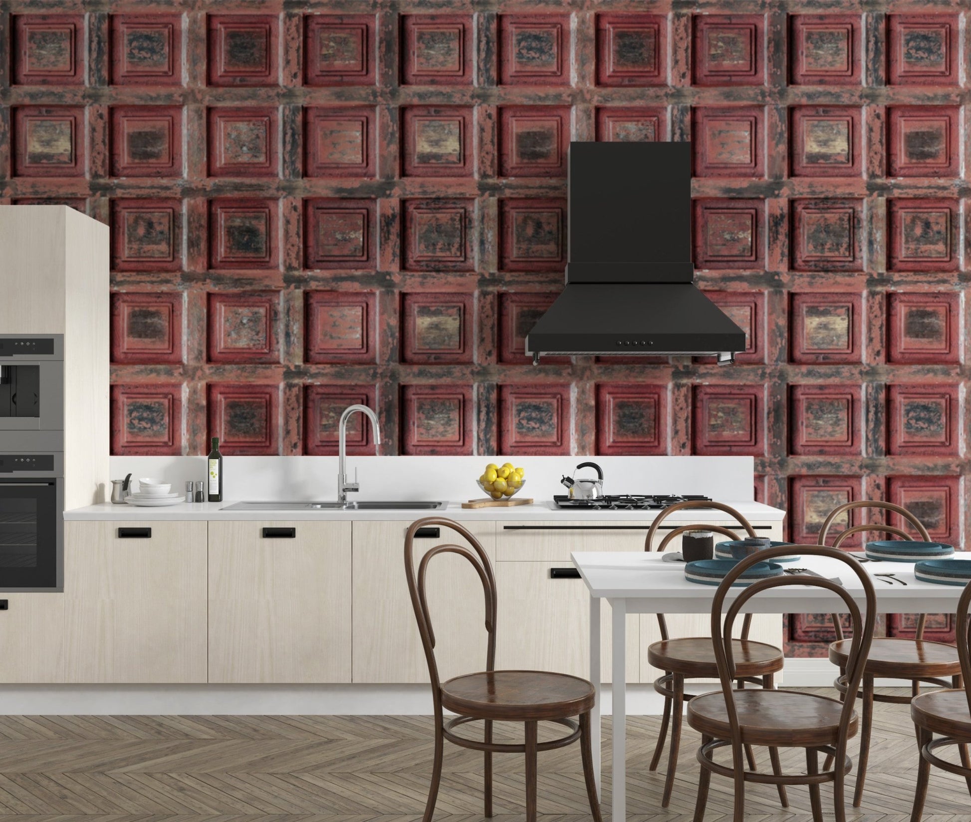 Rustic industrial panel wallpaper B708
