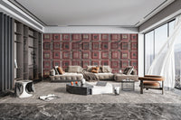 Weathered wood grid wallpaper pattern B708
