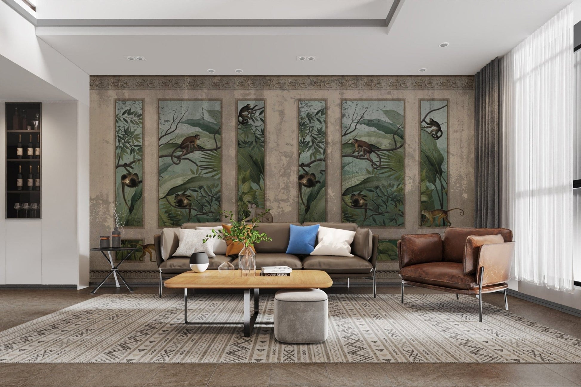 Rustic rainforest monkey wallpaper
