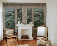 Antique-style jungle wallpaper print
