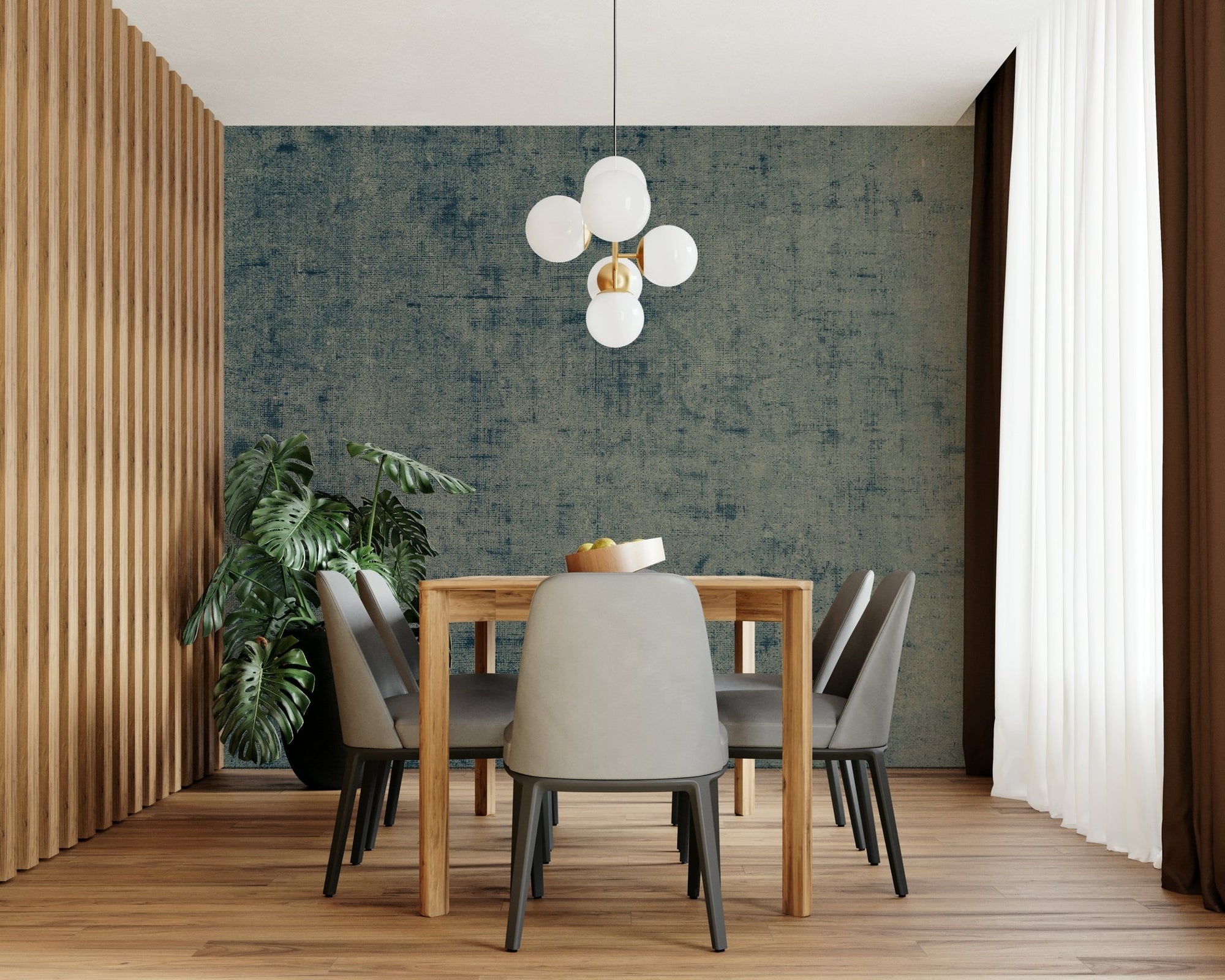 Antique linen aged denim mural wallpaper, GD2542