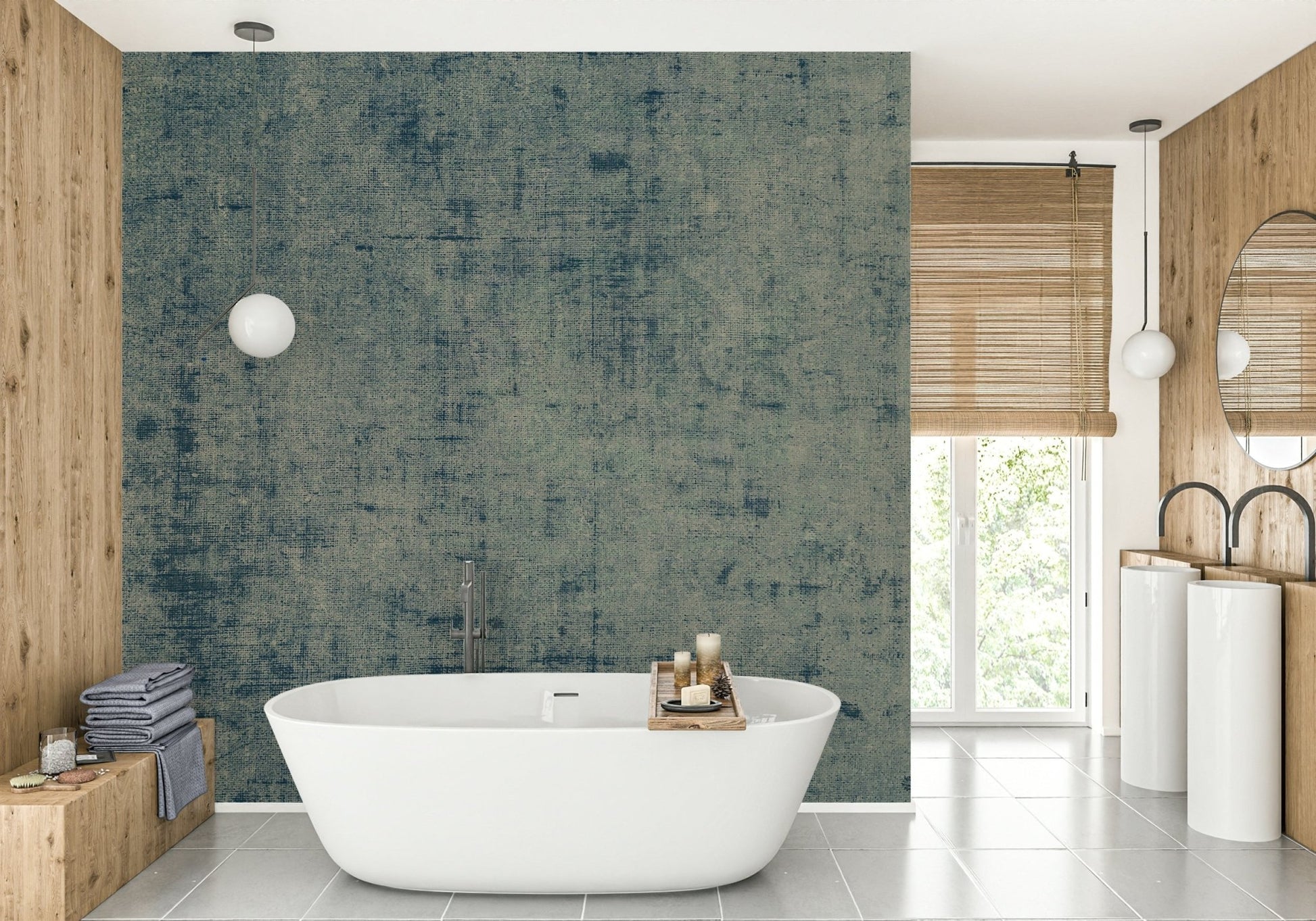 Soft rugged denim effect wallpaper
