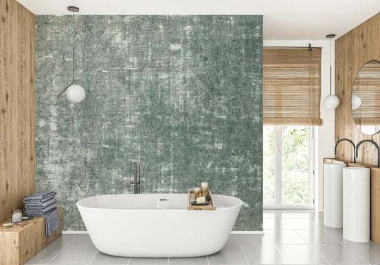 Antique linen teal mural wallpaper, GD2546