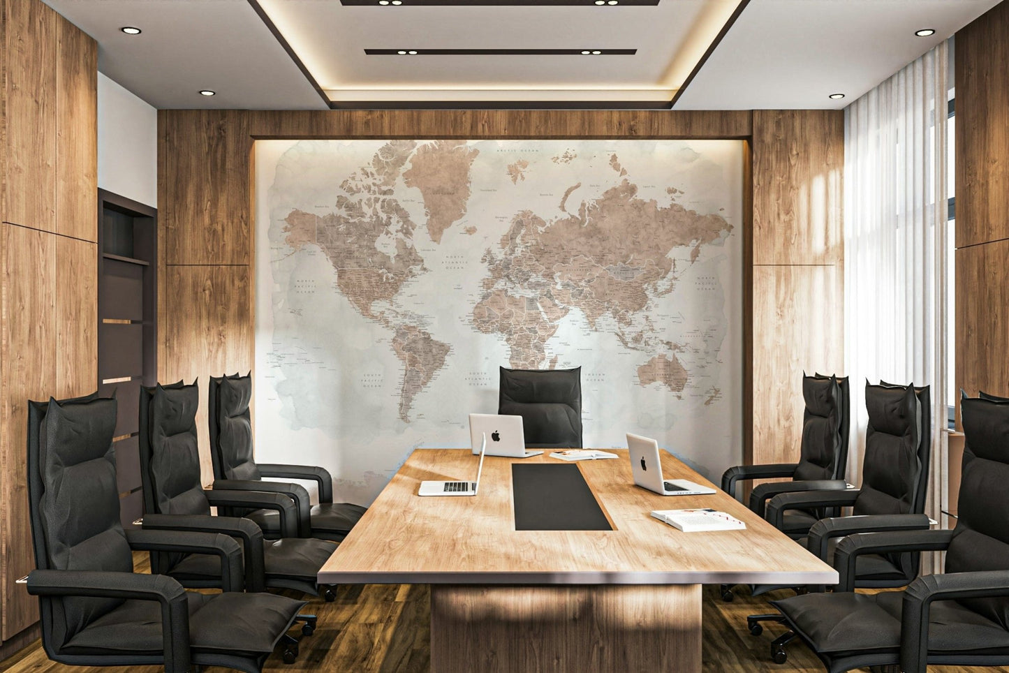 Vintage watercolor world map wallpaper

