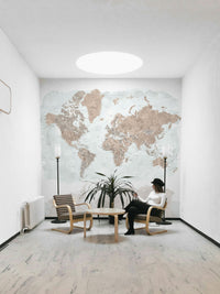 Antique World Map Watercolor Wallpaper