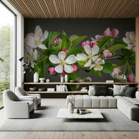 Decorative Apple Blossom Charm wallpaper nature motif print.